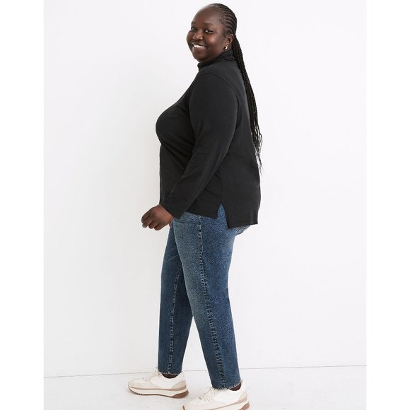 Madewell NWT Whisper Cotton Turtleneck Plus Size 1X in True Black - Picture 1 of 9